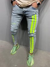 Load image into Gallery viewer, Men's Ripped jeans Badge Letters Hip-hop Skinny Jogging Denim  Fashion Pencil Long Trousers Distressed Jeans For Men Clothing
