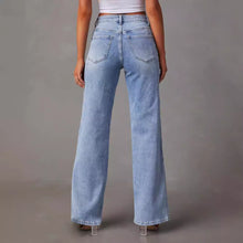 Load image into Gallery viewer, Fashionable loose patchwork wide leg women's jeans for women
