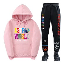 Load image into Gallery viewer, Travis Scott ASTROWORLD Hooded Sweatshirt and Sweatpants Set Casual Style
