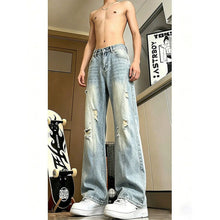Load image into Gallery viewer, Ripped Denim Pants Men Vibe Straight Leg Slight Flare Pants
