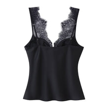 Load image into Gallery viewer, Lace and satin textured top for women's clothing
