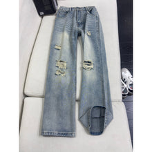 Load image into Gallery viewer, Retro Distressed Design Denim Pants
