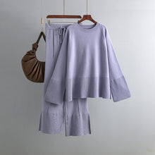 Load image into Gallery viewer, Two Piece Autumn Winter Warm Women Sweaters Tracksuit Thick Warm Knit Sweater + Pant Suit Loose Casual Lady Knit Sets
