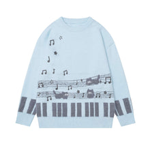 Load image into Gallery viewer, Note Cat Jacquard Sweater
