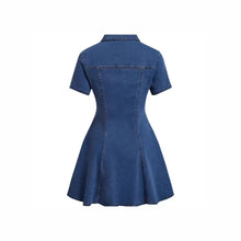 Lade das Bild in den Galerie-Viewer, Western-Style Denim Short-Sleeve Open-Dress
