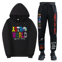 Load image into Gallery viewer, Travis Scott ASTROWORLD Hooded Sweatshirt and Sweatpants Set Casual Style
