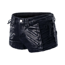 Load image into Gallery viewer, Strap zipper low waisted jeans for women
