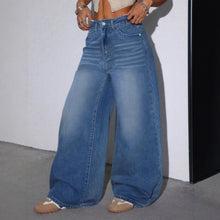 Load image into Gallery viewer, Fashion Blue Straight Leg Jeans Women Casual Loose Long Pants
