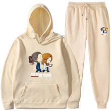 Load image into Gallery viewer, Casual Solid Color Long Sleeve Hooded Hoodie Set for Men and Women
