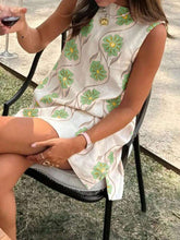 Load image into Gallery viewer, Fashionable Pink Floral Round Neck Sleeveless Vest Dress for Women Casual Summer Style
