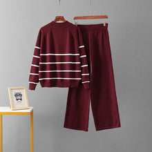 Load image into Gallery viewer, Striped loose two-piece set for women
