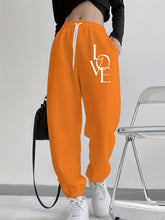 Lade das Bild in den Galerie-Viewer, Plus Size Casual Love Print Hoodie &amp; Sweatpants Two-Piece Set
