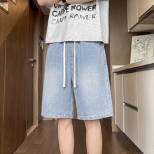 Load image into Gallery viewer, Ice Silk Denim Shorts Men's Five-Quarter Pants
