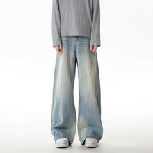 Load image into Gallery viewer, Retro Washed Denim Pants Men Loose Distressed Wide Leg Long Trousers
