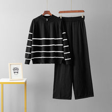 Load image into Gallery viewer, Striped loose two-piece set for women
