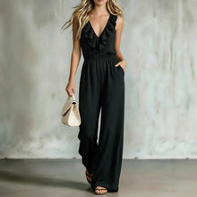 Lade das Bild in den Galerie-Viewer, Elegant V-Neck Ruffled Women's Bodycon Jumpsuit
