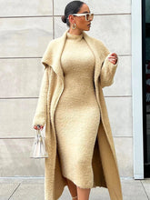 Load image into Gallery viewer, Women Long Cardigan Dress 2 Piece Set
