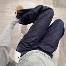 Load image into Gallery viewer, Deep Blue Denim Color Knife Cut Jeans for Women
