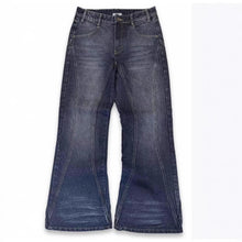 Load image into Gallery viewer, Washed vintage denim pants for men, retro autumn/winter streetwear design, loose straight-leg casual long pants, trendy
