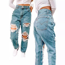 Load image into Gallery viewer, Ripped slim fit jeans for women
