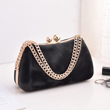 Load image into Gallery viewer, Black PU dinner minimalist handbag
