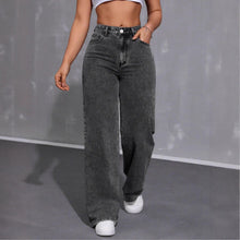 Load image into Gallery viewer, Washed Wide Leg Elastic High Waist Fashion Casual Jeans for Women
