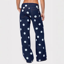 Load image into Gallery viewer, New casual and personalized dark polka dot jeans for women
