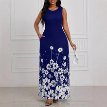 Lade das Bild in den Galerie-Viewer, Printed Sleeveless Loose Round Neck  Dress
