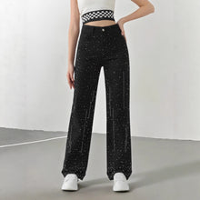 Load image into Gallery viewer, Jeans with Rhinestones Women High Waist Slimming Wide Leg Jeans  Jeans
