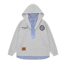 Load image into Gallery viewer, Fake two hooded loose hoodies
