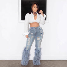 Load image into Gallery viewer, Fashion Casual Jeans with Beaded Long Tassels for Women
