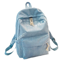 Load image into Gallery viewer, Etsy Cross-border Cute Corduroy Large Capacity Backpack with Adhesive for Letters, Kids and Students School Bag
