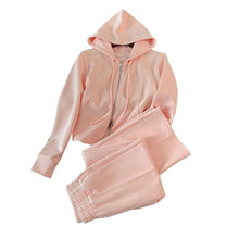 Load image into Gallery viewer, Hooded Open Front Top + Wide Leg Pants Two-Piece Set for Women
