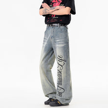 Load image into Gallery viewer, Stylish Printed Lightning Pattern Denim Pants
