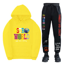 Load image into Gallery viewer, Travis Scott ASTROWORLD Hooded Sweatshirt and Sweatpants Set Casual Style
