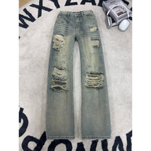 Load image into Gallery viewer, Ripped Denim Pants for Men,Vintage Loose Wide Leg Design Long Trousers
