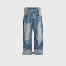 画像をギャラリービューアに読み込む, Profile Pleated BAGGY Washed White Blue Jeans
