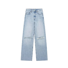 Load image into Gallery viewer, Women New Fashion Jeans Casual Wide Leg Loose Denim Pants For Women High Waist Hole Jeans
