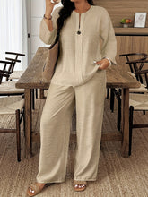 画像をギャラリービューアに読み込む, Plus Size Women's Casual Long-Sleeved Shirt And Loose Pants
