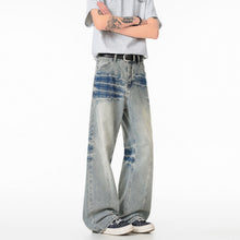 Load image into Gallery viewer, Cleanfit Light Blue Lightning Pattern Denim Pants
