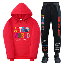 Load image into Gallery viewer, Travis Scott ASTROWORLD Hooded Sweatshirt and Sweatpants Set Casual Style

