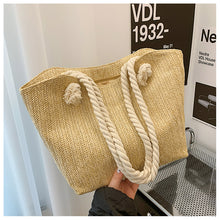 Load image into Gallery viewer, Straw Woven  Single Shoulder Tote Bag
