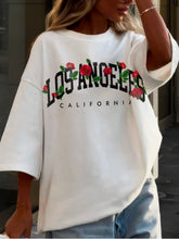Load image into Gallery viewer, Letter Printed Round Neck Short Sleeve T-Shirt

