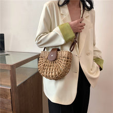 Load image into Gallery viewer, Straw woven bag women's beach bag crossbody shoulder bag armpit saddle bag

