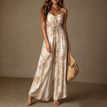 Load image into Gallery viewer, Printed Camisole Backless Loose Wide Leg Jumpsuit
