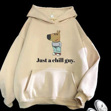Load image into Gallery viewer, I'm Just A Chill Guy Funny Dog Cartoon Print Hoodie for Men
