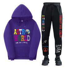Load image into Gallery viewer, Travis Scott ASTROWORLD Hooded Sweatshirt and Sweatpants Set Casual Style
