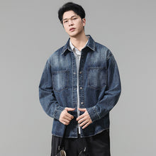 Load image into Gallery viewer, Men's Retro Washed Denim Long Sleeve Casual Loose Workwear Shirt Jacket
