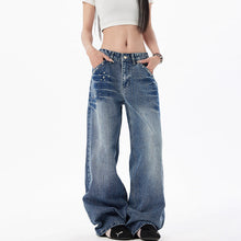 Load image into Gallery viewer, Retro Rivet Wide Leg Jeans for Women Slimming Loose Straight Jeans
