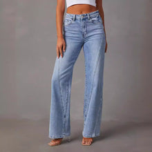 Load image into Gallery viewer, Fashionable loose patchwork wide leg women's jeans for women
